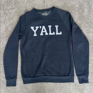 Women's Navy Sweatshirt with 'Y'ALL' Print
